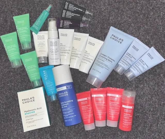 New Job Lot Assortment of Paula's Choice Skincare Products Samples & Full Sized