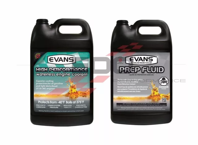 (1) Evans High Performance Waterless Coolant & (1) Evans Prep Fluid