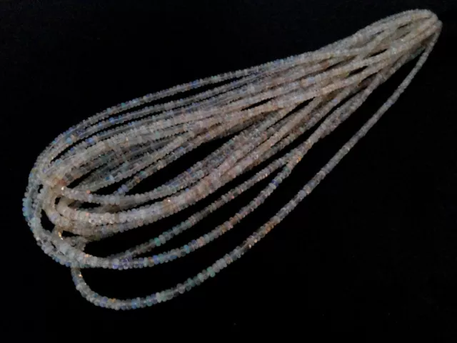 1 Brin Naturel Éthiopien Opale Rondelle 3-3.5mm Perles 16 " Pouce E2