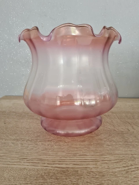 Globe De Lampe à Pétrole Ancien Baccarat Cristal - Tulipe Boule Fougère