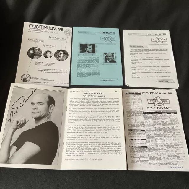 SIGNED STAR TREK CONVENTION ~ Rene Auberjonois + Robert Picardo + Richard Arnold