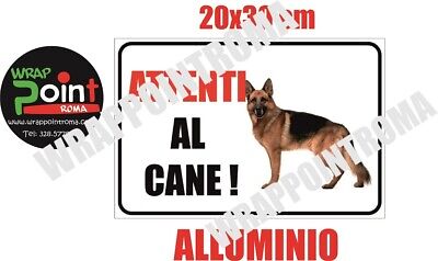 Cartello attenti al cane TARGA CANE PASTORE TEDESCO in alluminio 20x30 cm