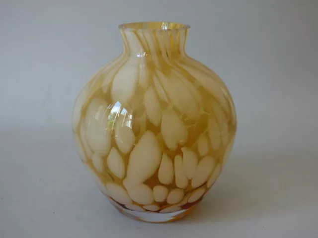 Caithness Scotland Lead Art Glass Globe Sand Spot Flower Stem Bud Vase Free Uk P