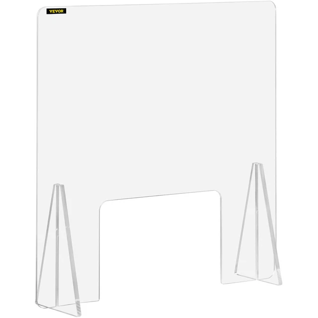 VEVOR Sneeze Guard Acrylic Plexiglass 24"x 24" Table Desk Checkout Counter