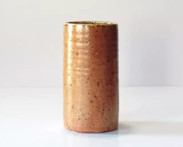 SARAH WALTON Studio Pottery - Salt Glazed Cylinder Vase, 15 cm