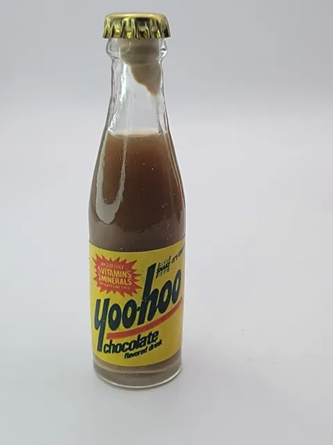 Vintage Yoo-hoo Chocolate Soda Drink Mini Miniature  3" Glass Bottles