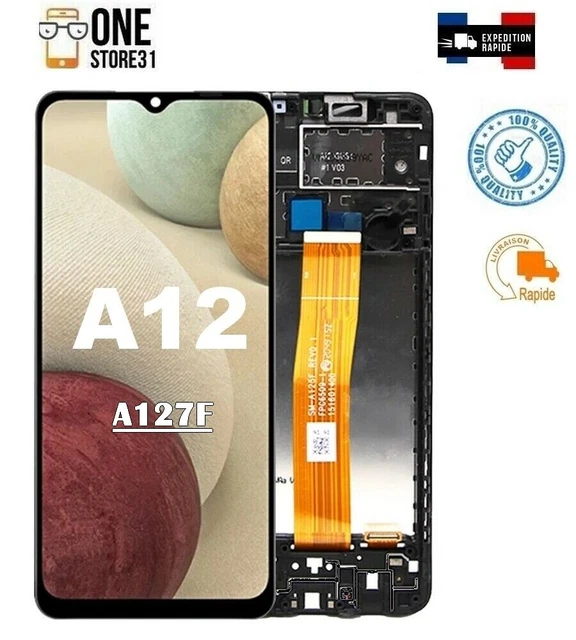 Ecran AMOLED LCD ORIGINAL avec châssis cadre Pour Samsung Galaxy A12/A127F/DS