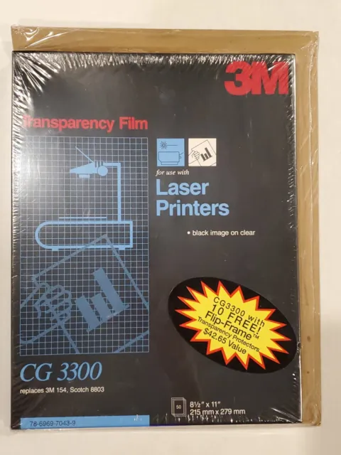 3M CG3300 Transparency Film Sheets for Laser Printers 50 Sheets - New