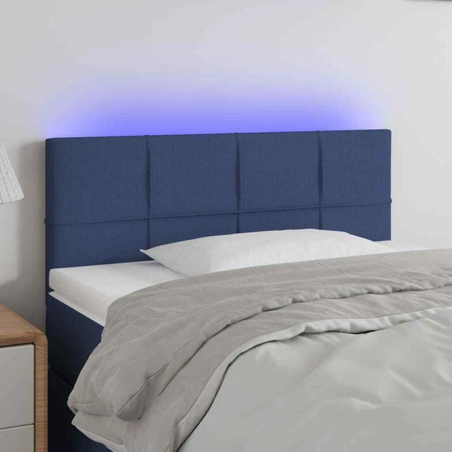 Vidaxl Testiera a LED Blu 80x5x78/88 cm in Tessuto