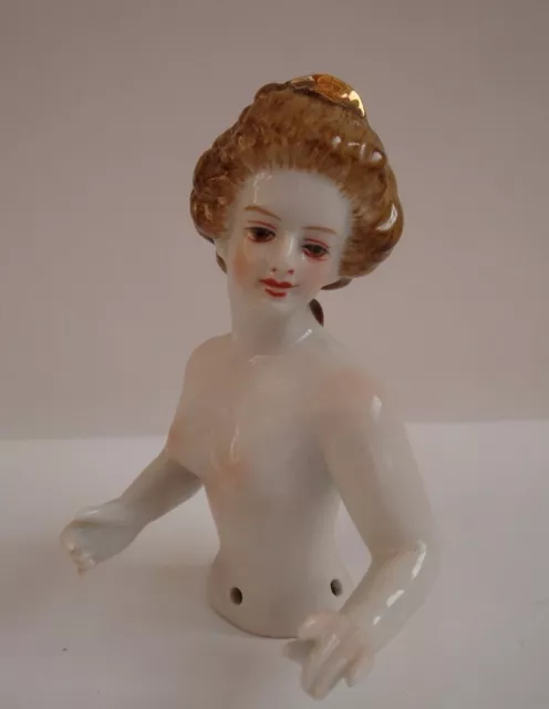 Art Nouveau Style Half doll Figurine Pin-up Marchioness Half Doll Pincushion Arm