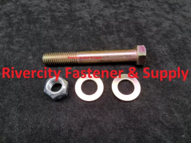 9/16 x 4" Thread Grade 8 Hex Head Cap Screws 9/16-12x4 Bolt & lock nut & Washers