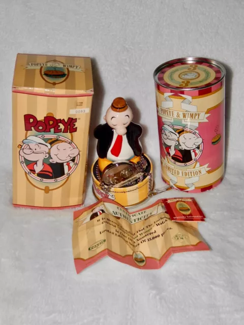New 1997 Fossil Limited Edition Popeye & Wimpy Pocket Watch  Limited Edition