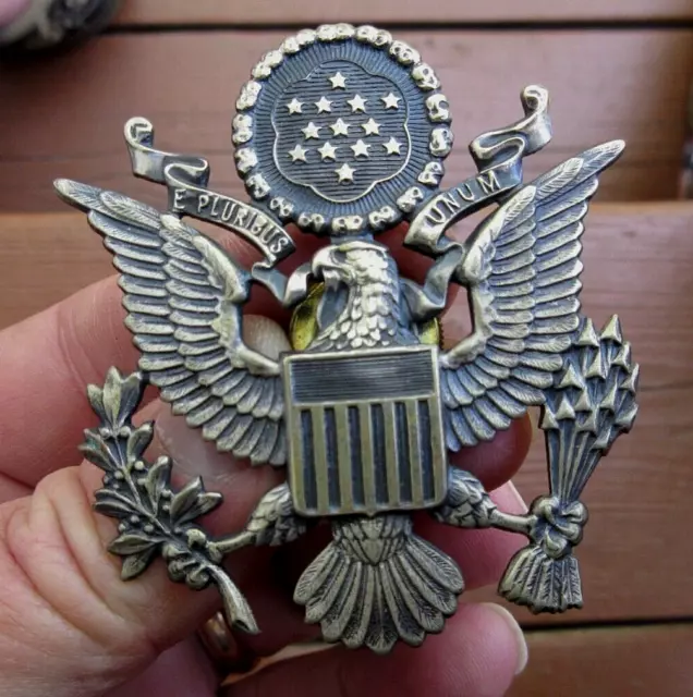 Vintage Us Army Or Air Force Officer Visor Hat Badge