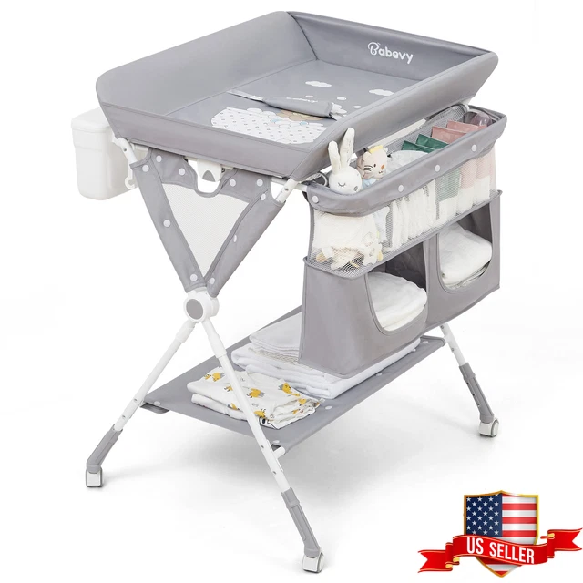 Baby Changing Table Folding Infant Diaper Station Nursery Portable w/ Storage