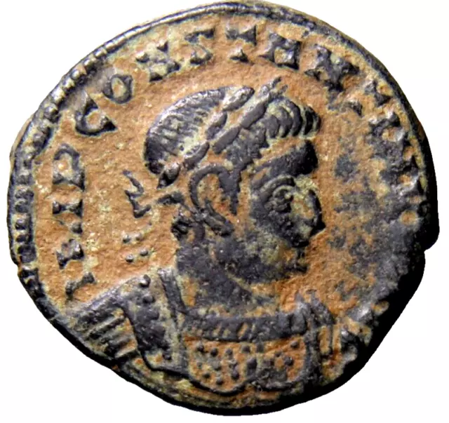 RARE None Online with N - S PLC Constantine I SOL Decorated  Roman Coin wCOA