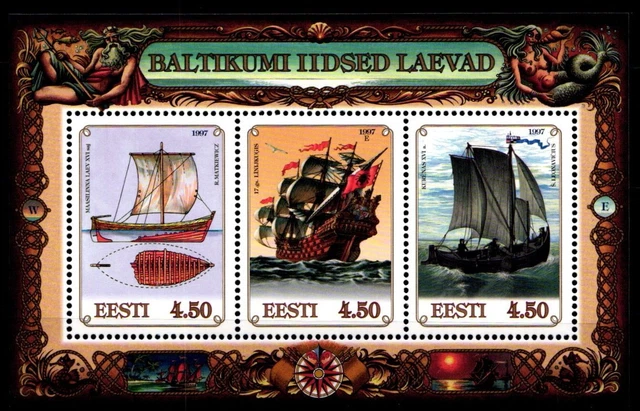 Estland Block 10 mit 303-305 postfrisch Schifffahrt #GW268