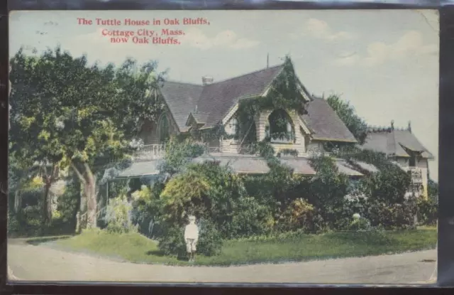 Postcard Cottage City/Oak Bluffs,MASSACHUSETTS/MA Tuttle Family House/Home 1907?