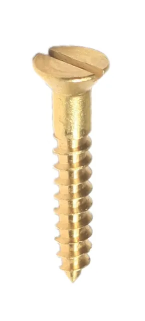 20 Solid Brass Wood Countersunk Screws 1/2" X 4#