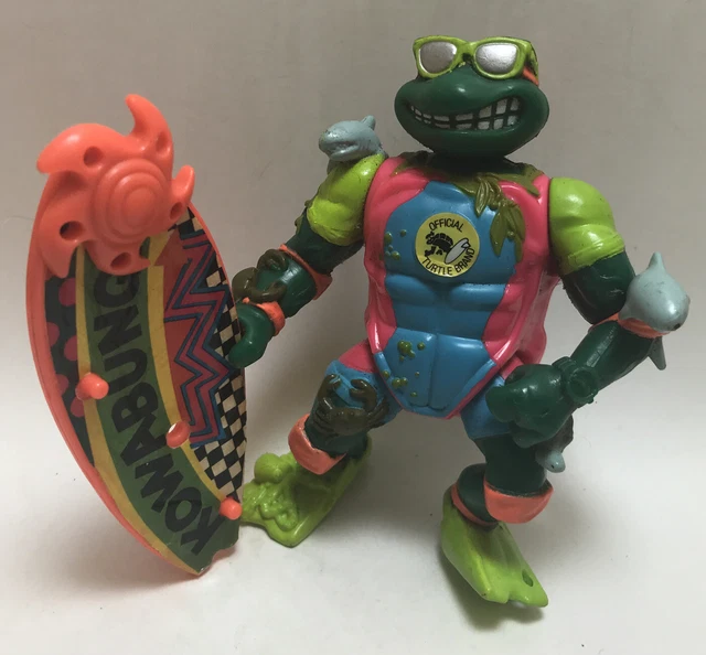1990 Surfer Michelangelo Teenage Mutant Ninja Turtles TMNT Vintage Figure