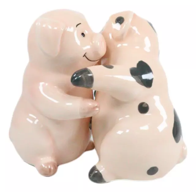 Ebros Ceramic Farm Love Babe Porky Pigs Couple Dancing Salt & Pepper Shakers Set 3