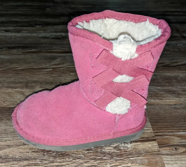 KOOLABURRA BY UGG 1090330 girls pink suede shearling lined boots with ...