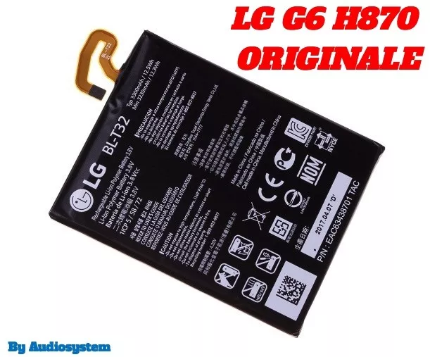 BATTERIA ORIGINALE LG 3300MAH per G6 H870 BL-T32 POLIMERI LITIO RICAMBIO PILA