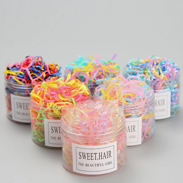 500pcs Colorful Small Elastic Hair Bands Rubber Cute Girls Kids Ponytail Holder 5