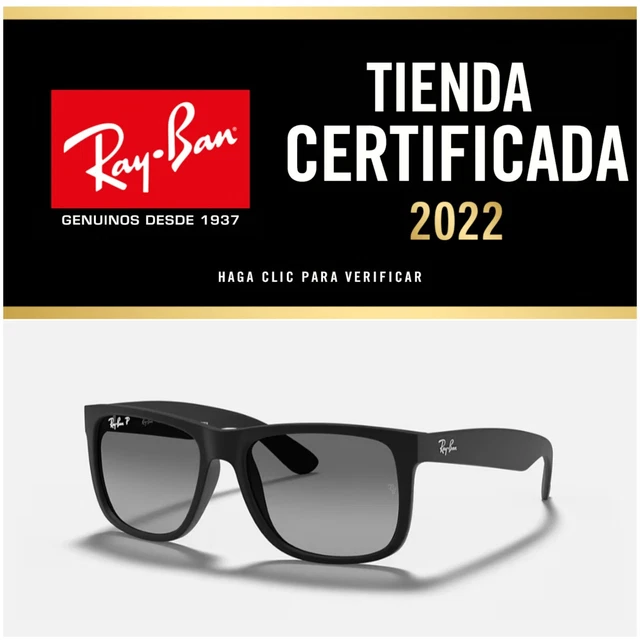 Gafas de sol Ray Ban RB4165 622/T3 JUSTIN Rubber Black Gradient Polarized New