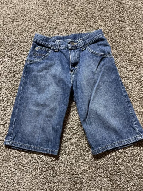 Wrangler Boys Youth Bermuda Jean Shorts Size 12 Medium Wash Adjustable Denim