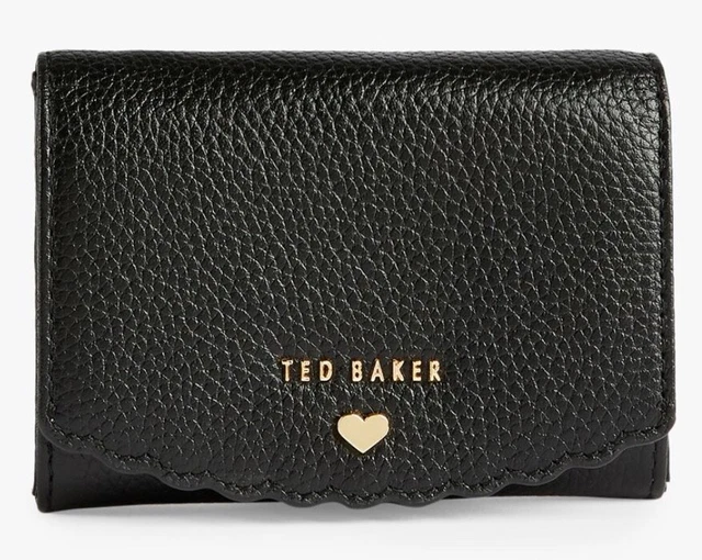 TED BAKER SABELAA, Scallop detail Leather Mini Purse, Black, RRP £49 £37.00  - PicClick UK