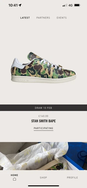 ADIDAS STAN SMITH x BAPE 30th Anniversary 2023 Taglia UK 7 5