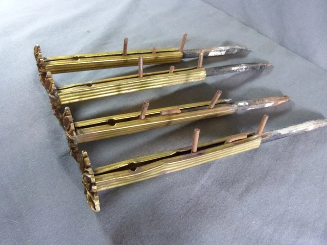 ⭐4 Antique French curtain tie back brackets Gilded Brass with fixing ⭐ 3