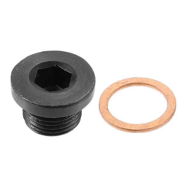 X AUTOHAUX Bouchon Vidange M18x1.5 Magnétique Avec 5 Rondelles - Carter Huile Moteur Noir