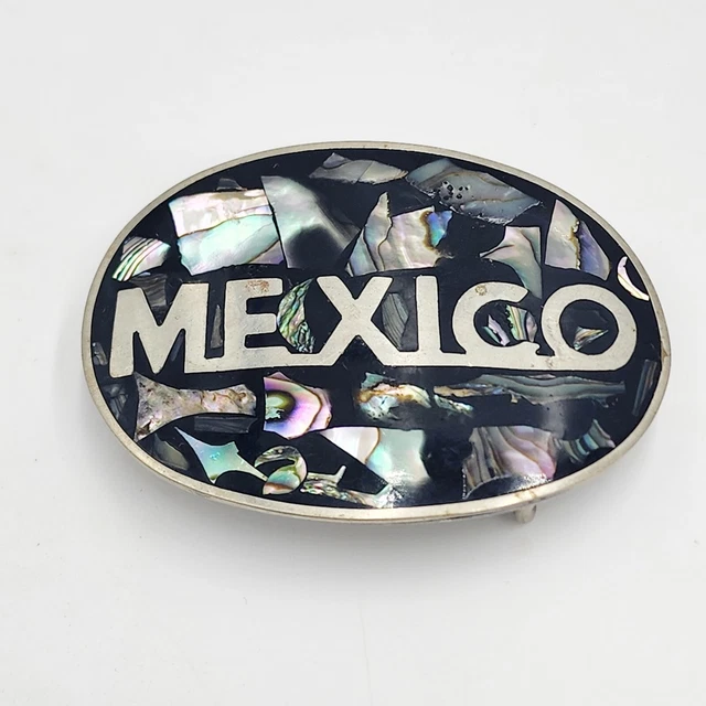 Vintage Genuine Alpaca Mexico Belt Buckle Large Statement Cowboy Hecho En Mexico