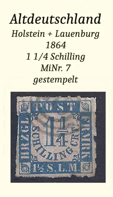 AD Schleswig-Holstein MiNr. 7, gestempelt, günstiges Sammlerstück