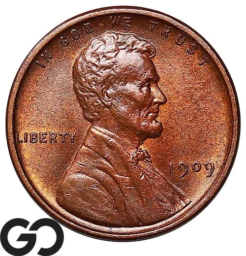 1909 VDB Lincoln Cent Wheat Penny, Red-Brown, Lustrous Gem BU RB ** Free S/H