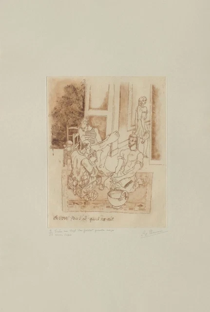 Alfred Courmes (1898-1993) - Étude Originale 'Combat De Tritons' - Encre Sur Papier, Mythologie
