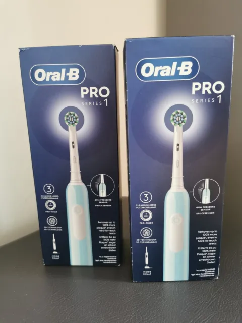 Lot De 2 X Oral B PRO Séries 1, Brosse A Dents Electrique Bleue, Neuve