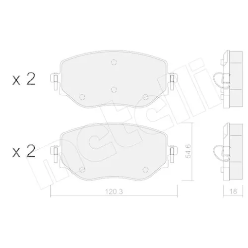 Kit Pastiglie Freno Freno A Disco Metelli 22-1225-0 per Nissan Renault