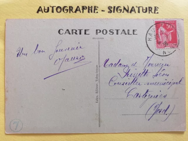 Carte Postale Ancienne de 1936 HAUSSY AUTOGRAPHE d'Henri MAUROY père de Pierre