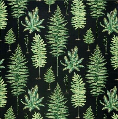 Sanderson Tessuto per Tende "fernery" 1M VERDE/Carbone 100% COTONE 