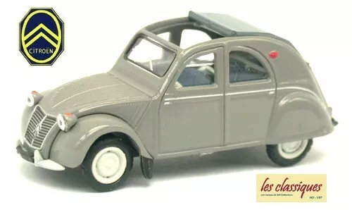 Citroen 2cv AZLP 1958 grise débâchée - bâche et siège  - SAI - Echelle 1/87 (Ho)