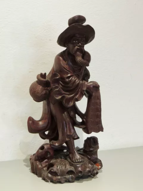 Chinese Antique Carved Rosewood Statue