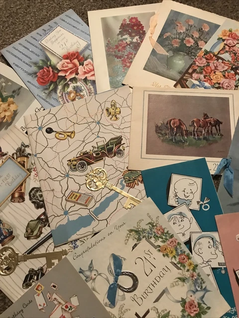 Vintage 21st Birthday Cards 1960s  Greetings Cards 25 in Collection Stationery 8