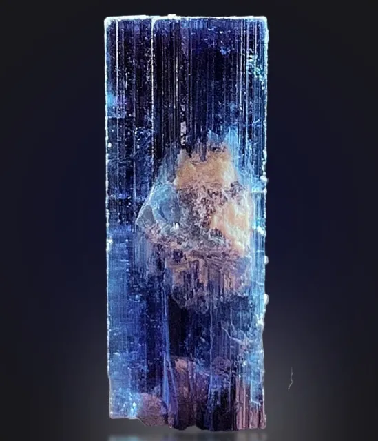 Well Terminated Ink Blue Tourmaline Crystal,Blue Tourmaline Crystal From AFGHAN