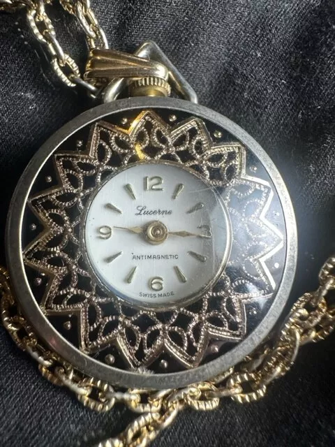 Lucerne Ladies Pocket Watch Pendant Necklace, Silver Tone, Mechanical,  Analog, Vintage, Works, Swiss Made | Pocket watch, Pendant, Silver tone