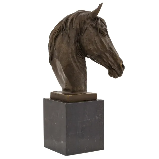 Statuette en bronze sculpture tête de cheval style antique 44 cm