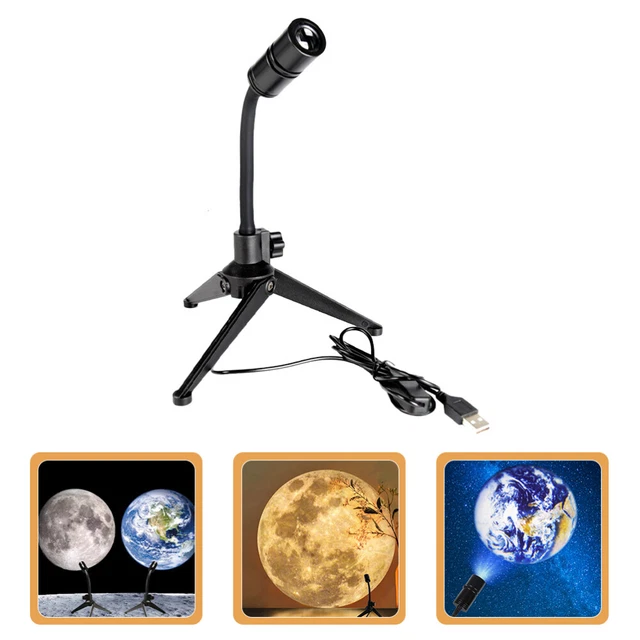 Lampada proiezione luna USB camera da letto tavolo luce notturna proiettore terra luce notturna