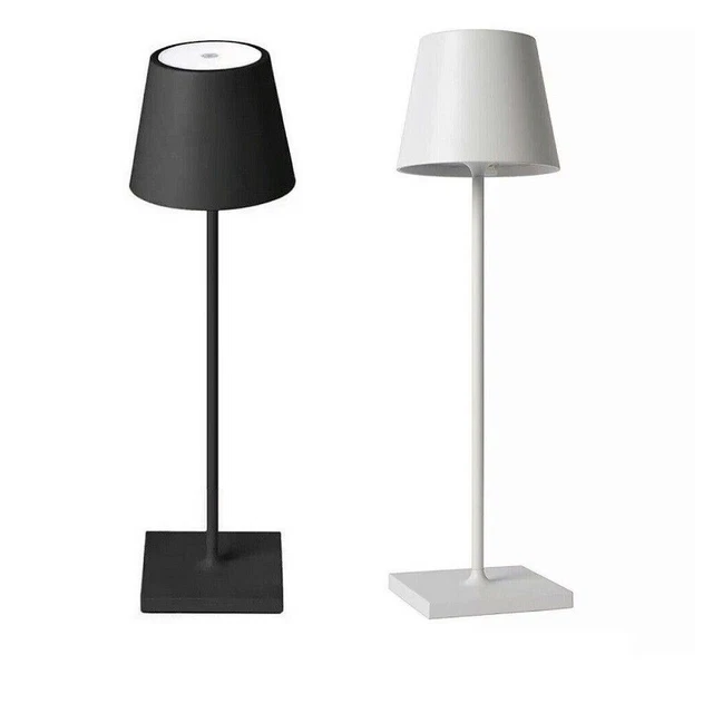 Lampada Da Tavolo Led Ricaricabile tipo poldina  Nera o Bianca 4000k 6400k