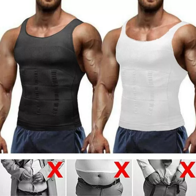 Mens Compression Shirt Sleeveless Body Shaper Base Layer Slimming Tank Tops  Vest
